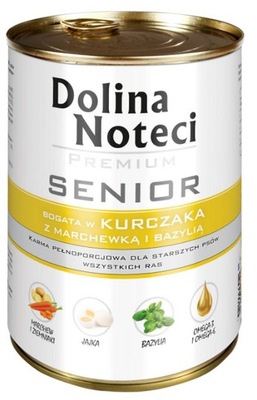 Dolina Noteci Pies Senior Kurczak puszka 400g