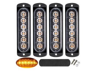 4 PIEZAS 6 DIODO LUMINOSO LED ADVERTENCIA STROBOSKOP AUXILIOS AFUSTE  