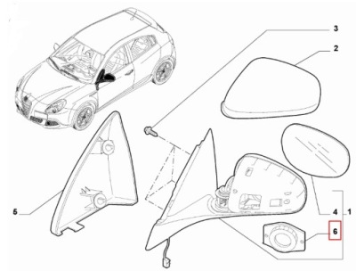 Освобождение  зеркало ar giulietta mopar оригинальный номер 71754823 фото №1