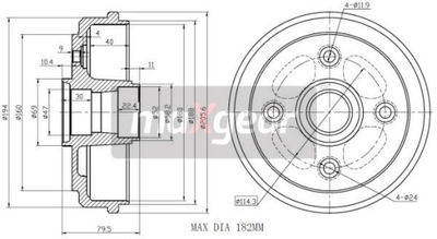 BEBNY DE FRENADO MAXGEAR 19-1041  