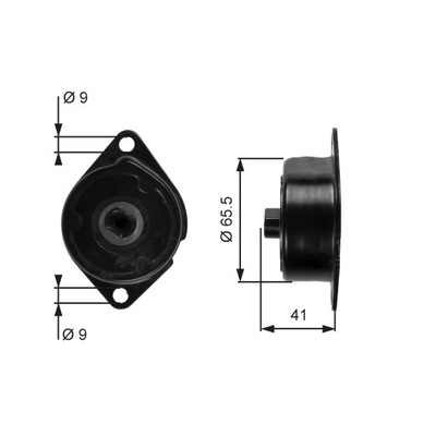 Ролик натяжителя, ремень клиновой многоручьевой gates t39091 фото №1