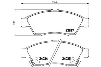 Тормозные колодки тормозные suzuki liana 01- brembo фото №1