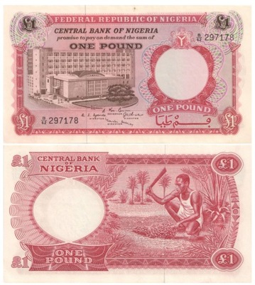 NIGERIA 1 FUNT 1967 P-8 UNC/UNC-