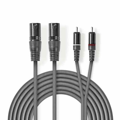 2x XLR - 2xRCA wt - wt 1.5m kabel audio NEDIS