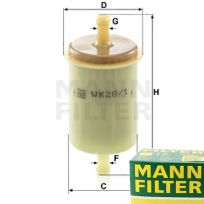 FILTRO COMBUSTIBLES MANN-FILTER WK28/1  