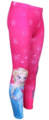 Różowe legginsy z długą nogawką Elsa FROZEN 122 cm
