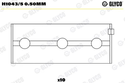 PIEZAS INSERTADAS GL.FIAT TEMPRA 1.9D 90- 2SZL. /G H1043/5 0.50MM GLYCO BLOQUE SILENCIOSO  