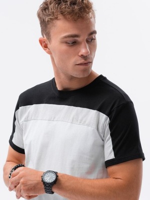 T-shirt męski bawełniany S1631 jasnoszary S defekt
