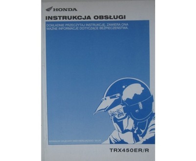 HONDA TRX 450 ER 450ER POLSKA MANUAL MANTENIMIENTO QUAD ATV HONDA TRX 450R  