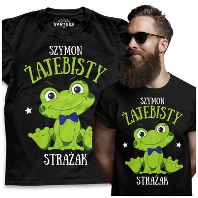 KOSZULKA MĘSKA ŻAJEBISTY STRAŻAK ZAWÓD IMIĘ TSHIRT