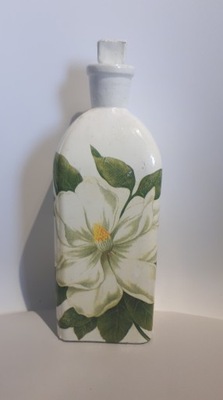 Butelka Karafka Dekoracyjna Decoupage - Magnolia