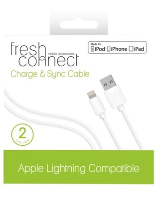 Kabel Fresh Connect USB TO LIGHTNING MFI 2m biały