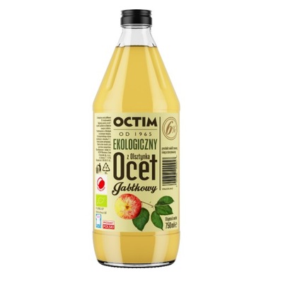 Ocet jabłkowy 6% niefiltrowany BIO 750 ml - OCTIM