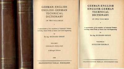 Ernst - GERMAN-ENGLISH ENGLISH-GERMAN TECHNICAL DICTIONARY t. I-II