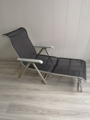 krzesło leżak aluminiowy składany regulowane oparcie lekki