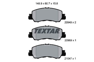 TEXTAR ZAPATAS DE FRENADO PARTE DELANTERA MITSUBISHI ECLIPSE 1.5 2.0 2.2D 10.17-  