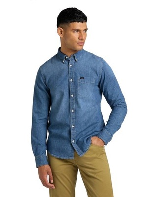 LEE BUTTON DOWN TIDE BLUE L880CUQK 5XL