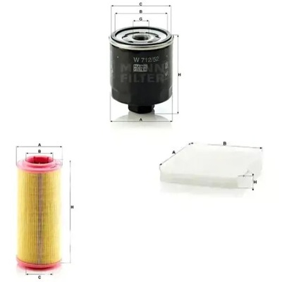 Комплект фільтрів audi a2 mann фільтр фото №1