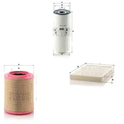 Комплект фільтрів renault trucks, volvo fh ii, fh iii, t mann фільтр фото №1