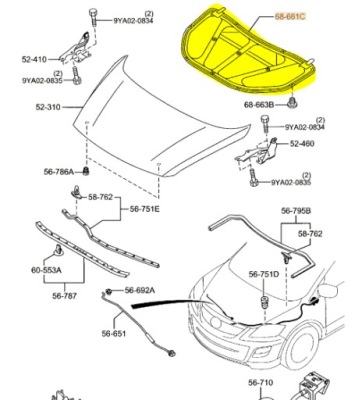 Шумоізоляція капот mazda cx-9 фото №1