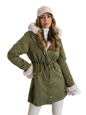 KURTKA ZIMOWA PARKA DAMSKA KHAKI 5M3187 DENLEY_XL