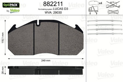 PADS HAM.RVI 29030 . VALEO VAL882211  