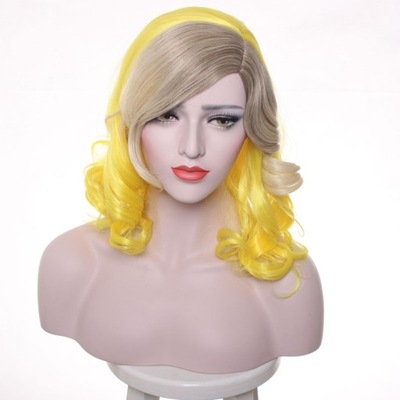 Cosplay wig Lady Gaga peruka żółta blondynka miesz