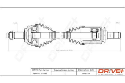 DRIVE+ ПОЛУОСЬ ПРИВОДНАЯ BMW X5 00-06 L ПЕРЕД