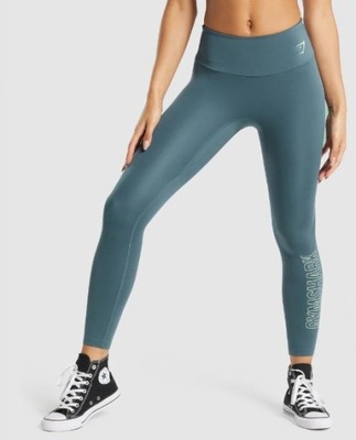 GYMSHARK LEGGINSY DOPASOWANE SPORTOWE NIEBIESKIE S 1A4D6_H*