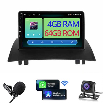 RADIO GPS BT ANDROID AUTO CARPLAY RENAULT MEGANE II 2002-2009 4GB 64GB
