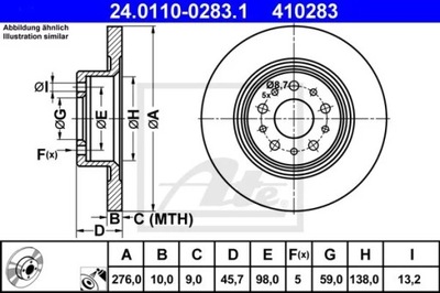 24.0110-0283.1 DISCO HAM.TYL ALFA 156 02-05  