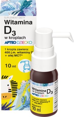 Witamina D3 400jm w kroplach 10 ml dla dzieci