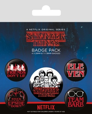 Przypinki do ubrań Stranger Things pin 5 sztuk