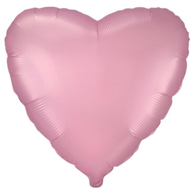 Balon foliowy różowy w kształcie serca, 18"- 46 cm /1szt