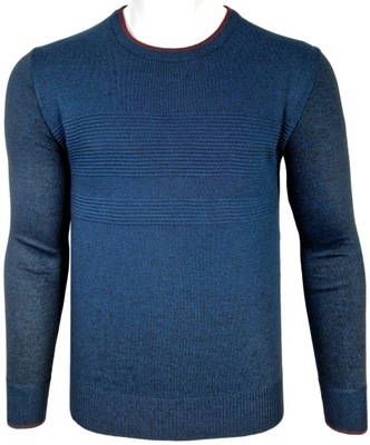 Sweter męski klasyczny wełniany rozciągliwy r. XL