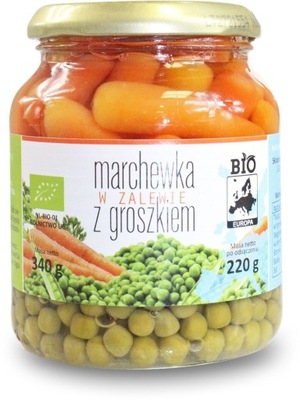 MARCHEWKA W ZALEWIE Z GROSZKIEM BIO 340 g (220 g) (SŁOIK) - BIO PLANET BIO