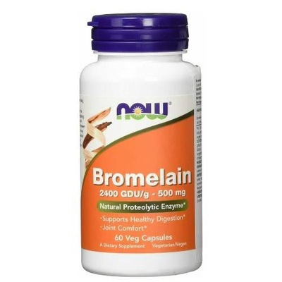 Now Foods Bromelaina 500 mg 2400 GDU/g, 60 kaps