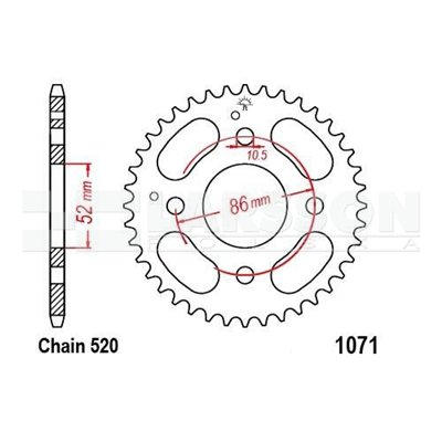 ENGRANAJE PARTE TRASERA JT 31-ZEBOW KYMCO MXER 50 2003-2007  