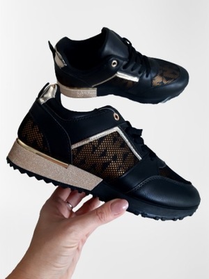 Adidasy sneakersy koturn black/gold 37