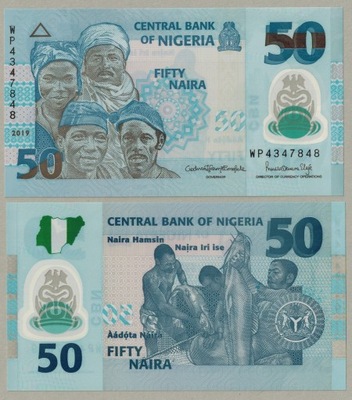 Nigeria 50 Naira 2019 P-40i UNC Polimer