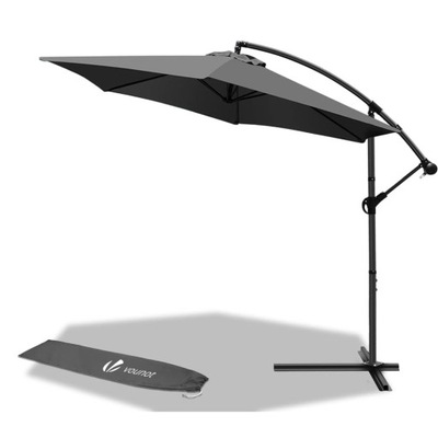 Parasol klasyczny Vounot szary 300 x 257 cm