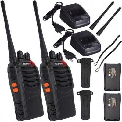 2X WALKIE TALKIE KRÓTKOFALÓWKI PMR ZESTAW BAOFENG RADIOTELEFON DUŻY ZASIĘG