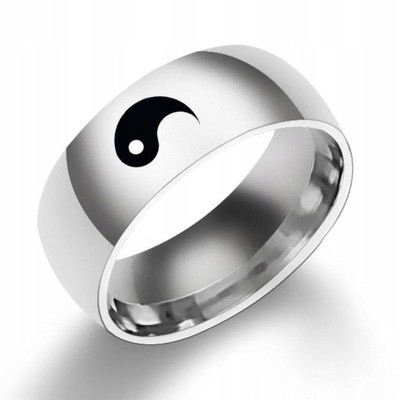 Pierścień Sygnet Obrączka Yin Yang wersja Srebrna