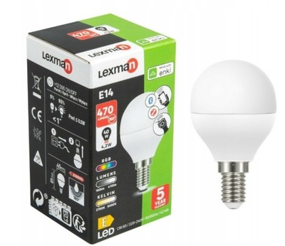 Żarówka Smart LED z Pilotem E14 4,2 W = 40 W 470 lm Lexman