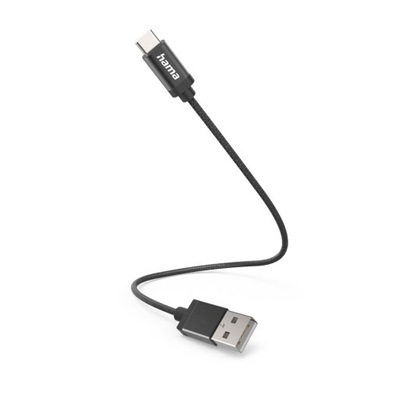 HAMA KABEL ŁADUJĄCY/DATA, USB Type-C, 0,2M CZARNY
