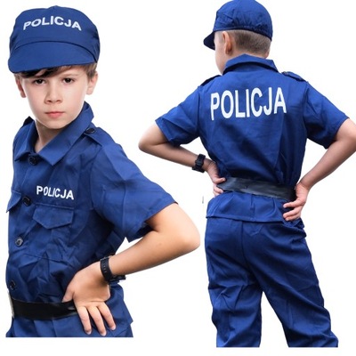 Policjant Strój Karnawałowy Policja Kostium na Bal Przebranie 98/110