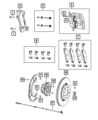 Пластины do тормозных колодок тормозных jeep wrangler ram фото №1