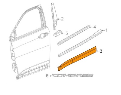 НАКЛАДКА ДВЕРІ JEEP COMPASS 17- 5UP25RXFAA ЛІВА НОВИЙ