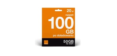 ORANGE STARTÓWKA 100GB PO DOŁADOWANIACH