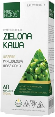 MEDICA HERBS ZIELONA KAWA Odchudzanie Oczyszczenie Kwas chlorogenowy